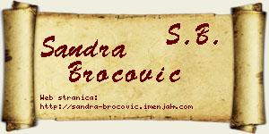 Sandra Broćović vizit kartica